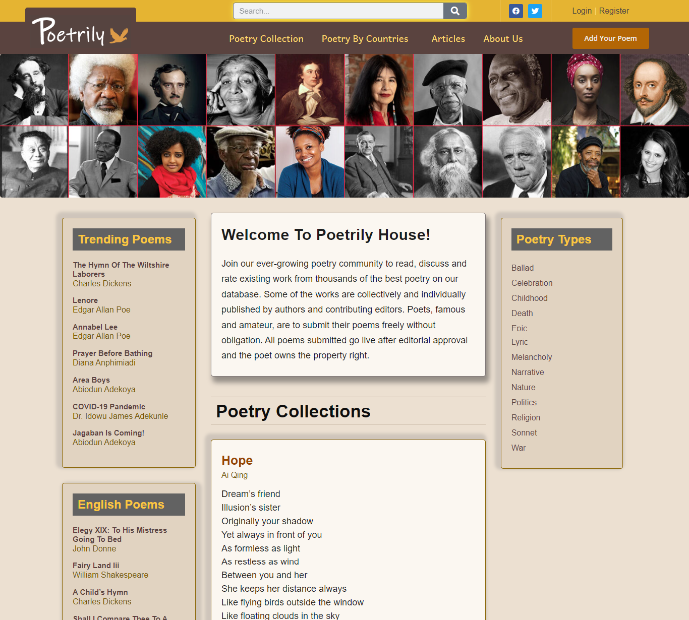 Poetrily- poets and poetry